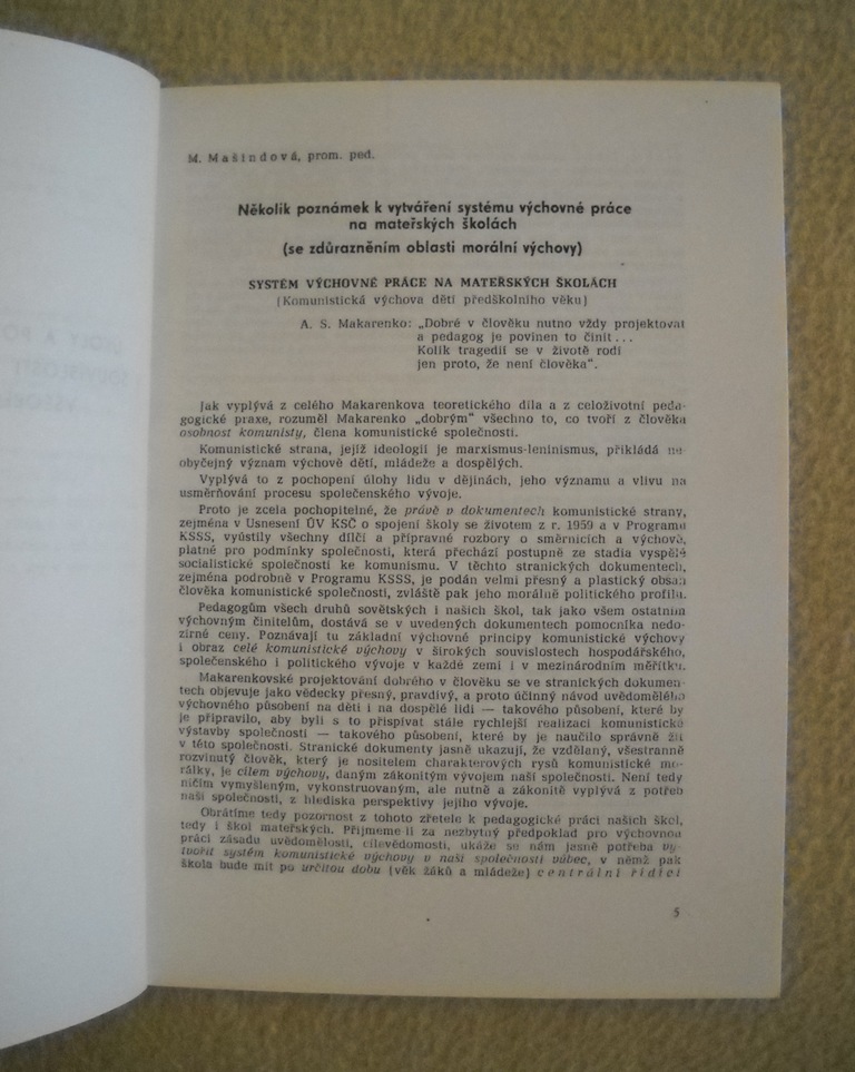 Předškolní výchova v Praze - Mezinárodní seminář předškolní výchovy 1962