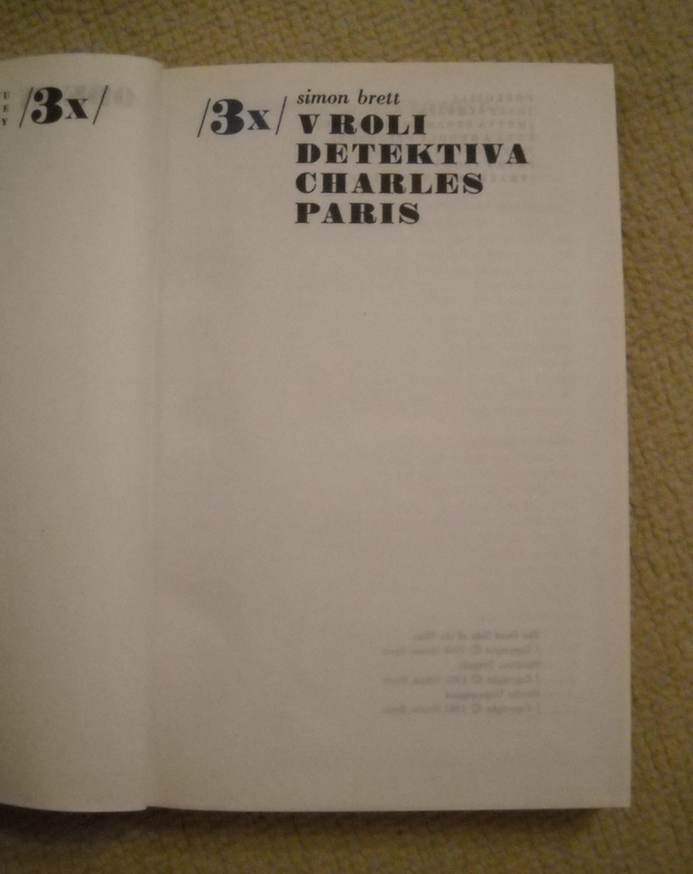 Simon Brett - Třikrát v roli detektiva Charles Paris - Odeon 1985