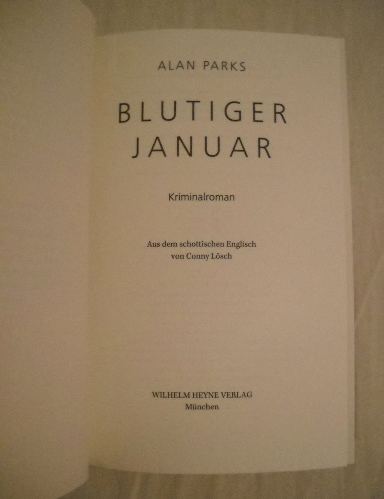 Alan Parks - Blutiger Januar - HHC 2018