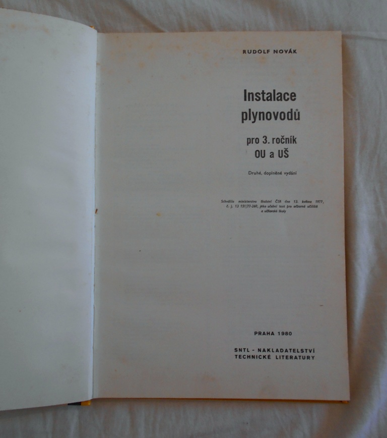 Rudolf Novák - Instalace plynovodů - SNTL 1980