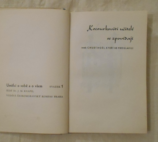 Kocourkovští učitelé se zpovídají aneb Chudí hoši, kteří se proslavili - 1939