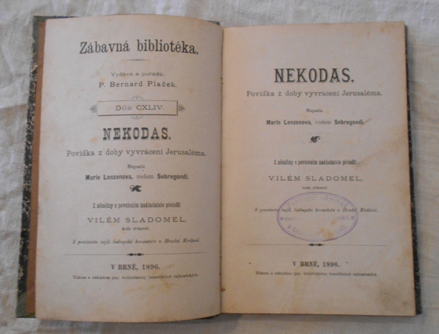 Marie Lenzenová-Sebregondi - Nekodas - Brno 1896