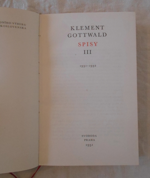 Klement Gottwald - Spisy III 1931-1932 - Svoboda 1951