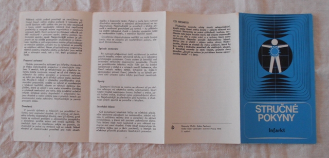 Zdravotnický leták Stručné pokyny - Infarkt - 1975