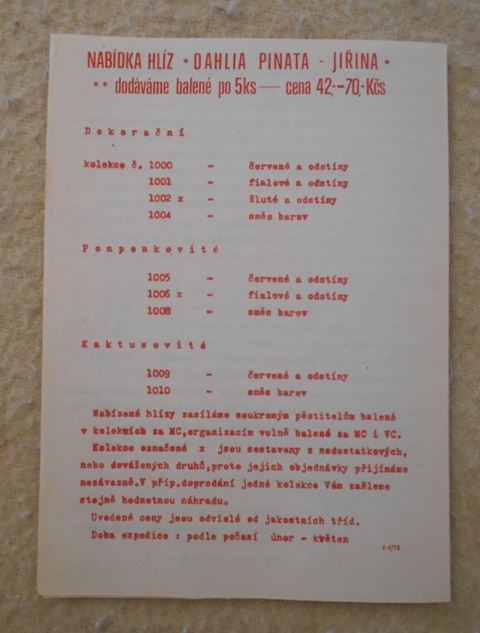 Zahradnický leták Klimatizační buňka pro rajčata - 1978