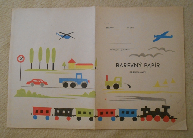 Barevný papír negumovaný - retro obálka originální