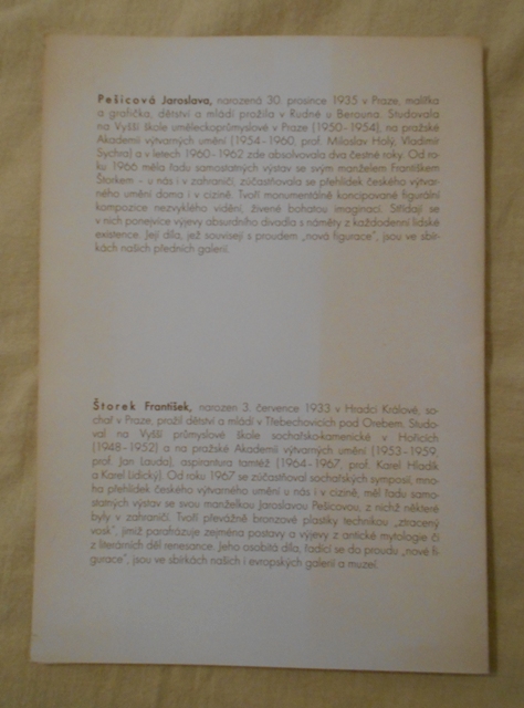 Jaroslava Pešicová František Štorek - leták Svitavy 1998
