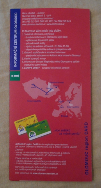 Regionální propagační leták Olomouc radnice