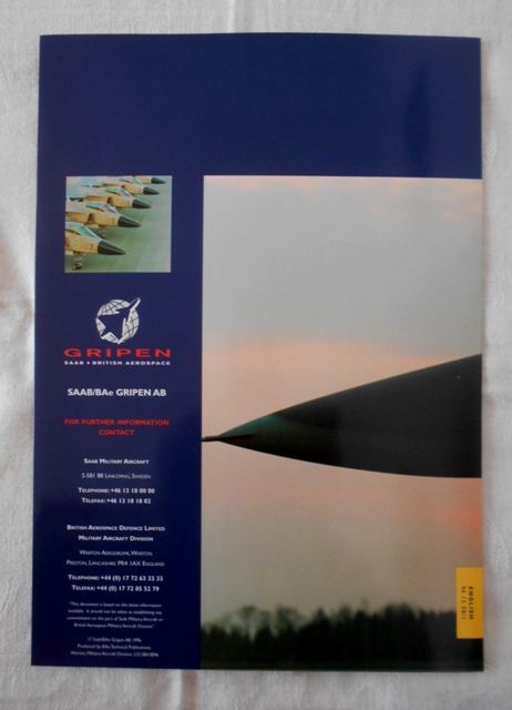 Reklamní prospekt Gripen - A Saab Military Aircraft - 1996
