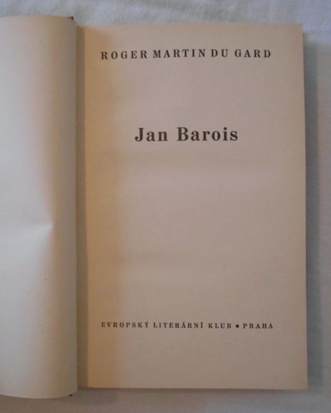 Roger Martin du Gard - Jan Barois - ELK 1938