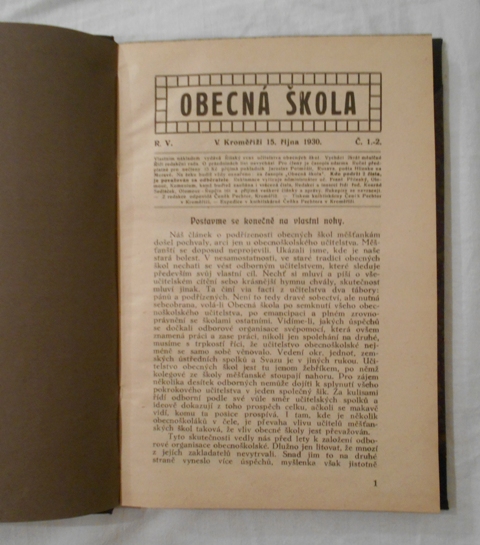 Časopis Obecná škola ročník 5 rok 1930-1931 - 10 dvojčísel
