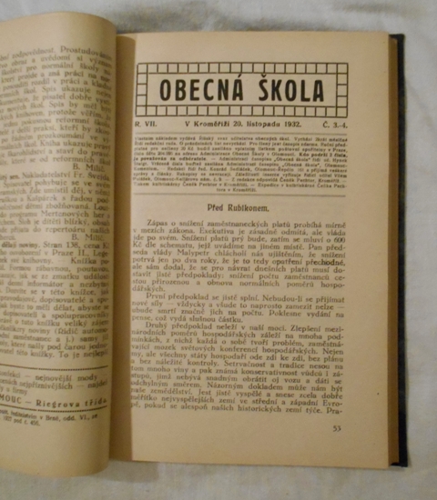 Časopis Obecná škola ročník 7 rok 1932-1933 - 10 dvojčísel