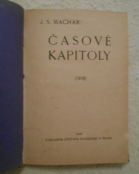 Josef Svatopluk Machar - Časové kapitoly (1918) - 1920