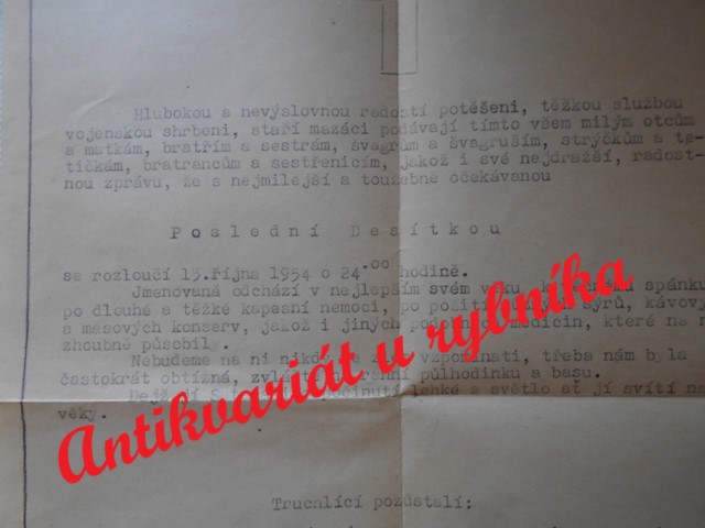 Rozloučení s Poslední desítkou - vojenský folklór - ČSLA 1954