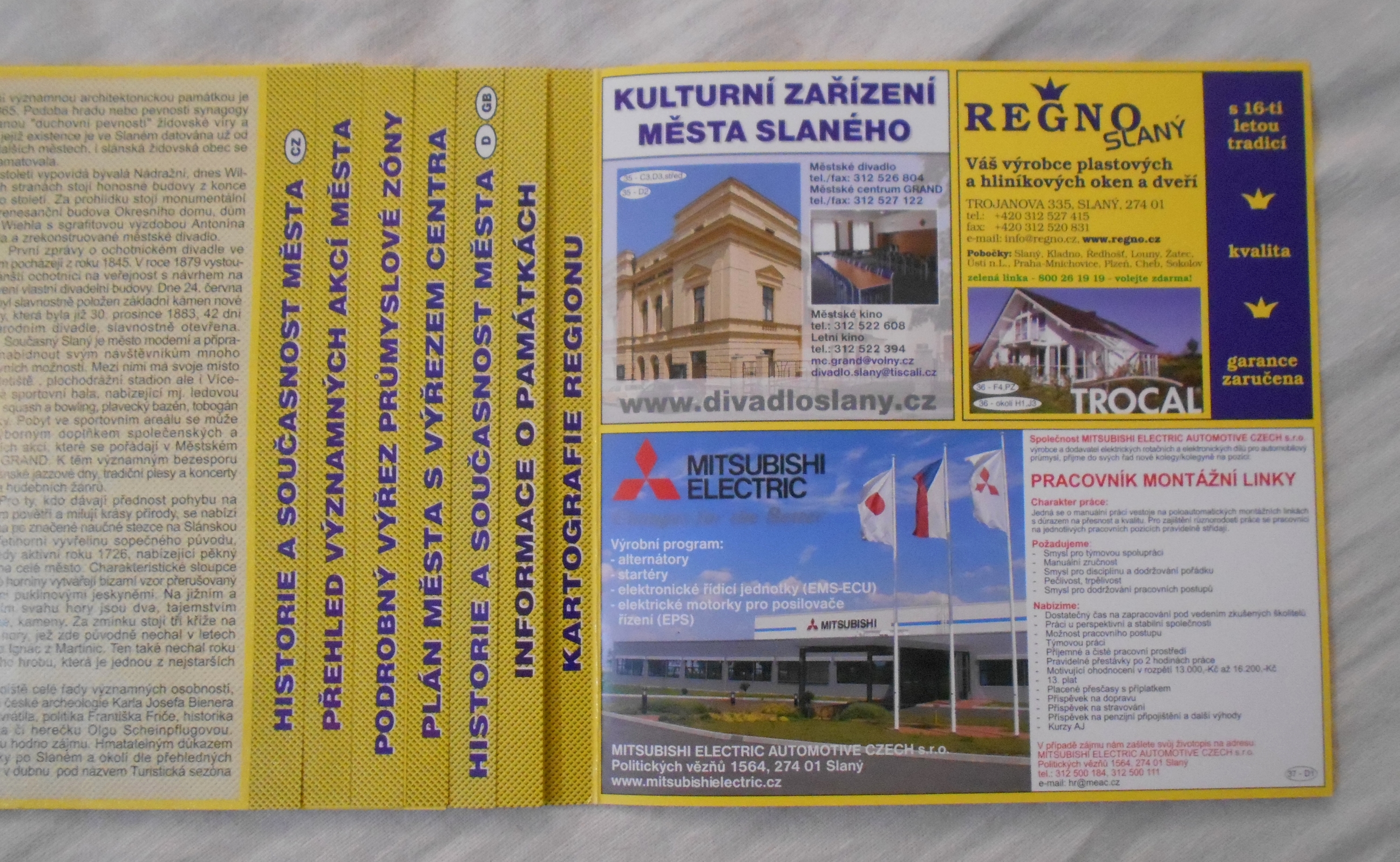 Slaný - propagační brožura s plánem města - Helvich