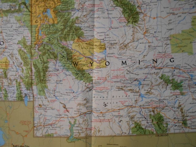 Mapa USA Washington Oregon Idaho Montana Wyoming - National Geographic - anglicky