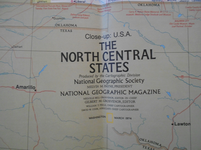 Mapa USA North and South Dakota Nebraska Kansas Minnesota Iowa Missouri - National Geographic - anglicky