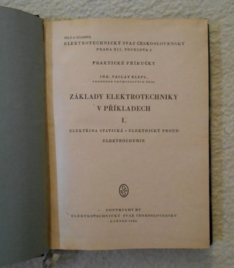 Ing. V. Klepl - Základy elektrotechniky v příkladech díly I. a II. - 1946