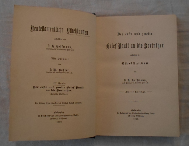 D.H. Hoffmann - Brief Pauli an die Korinther - 1910