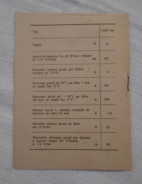 Návod k obsluze a záruční list startovací baterie Akuma 3 SST 120 - 1962