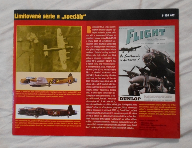 Reklamní objednávkový leták Avro Lancaster Na špičce útoků Bomber Command - Atlas Editions