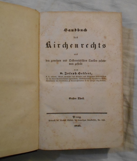Joseph Helfert - Handbuch des Kirchenrechts - 1845