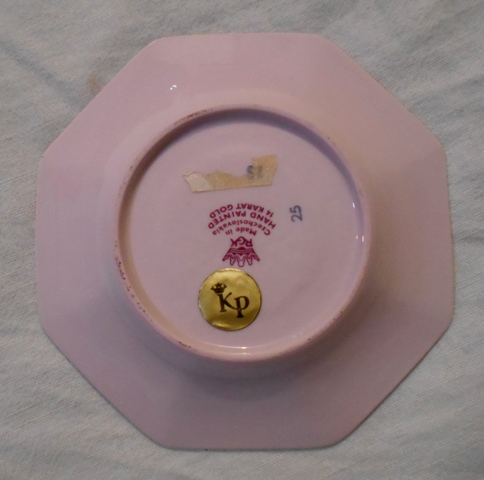 RGK Loučky talířek 12 cm hand painted 14 karat gold