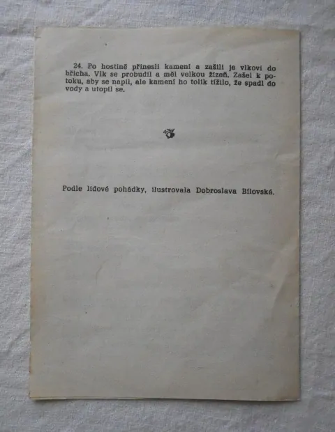 O Červené Karkulce - dvoulist k diapozitivům - Moravská Ústředna Brno