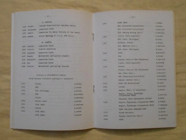 30 let katedry ložiskové geologie - Univerzita Karlova 1982