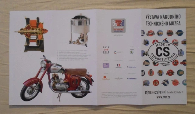 Leták Výstava Národního technického muzea Made in Czechoslovakia 2019
