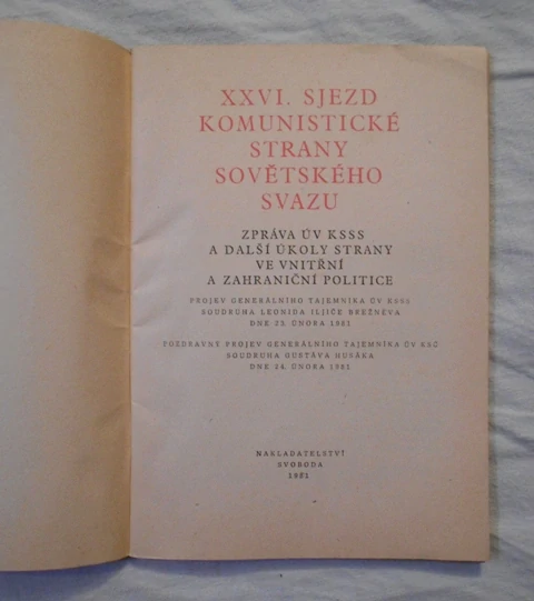 XXVI. sjezd KSSS - Praha 1981