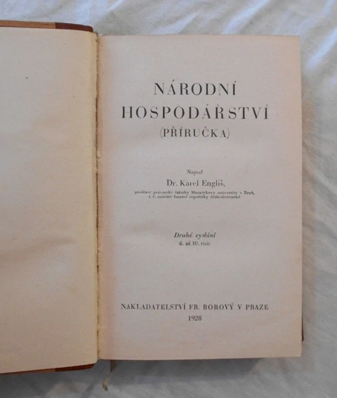 Dr. Karel Engliš - Národní hospodářství ( příručka ) - 1928