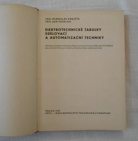 Krejčík, Veselka - Elektrotechnické tabulky sdělovací a automatizační techniky - 1970