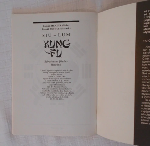Hladík, Petrus - Siu-Lum Kung-Fu Sebeobrana jižního Shaolinu - 1992
