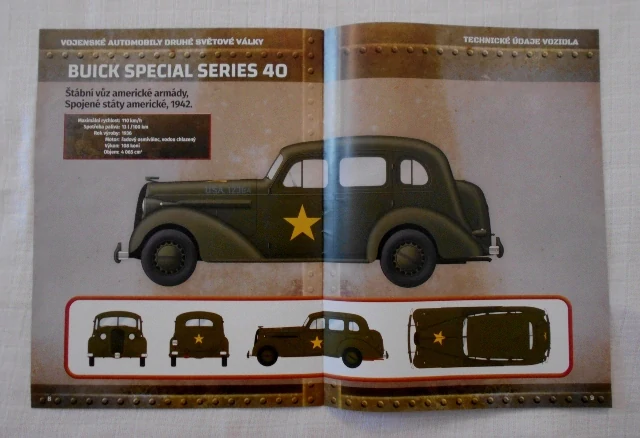 Časopis Vojenské automobily Druhé světové války č. 6 Buick Special series 40 - 2024 - bez modelu