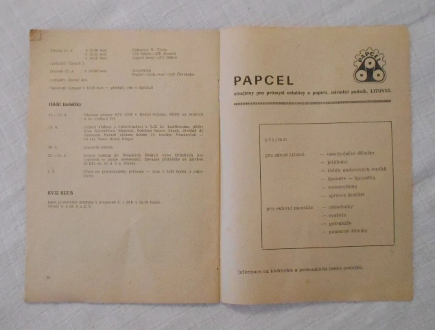 Časopis Kulturní zpravodaj Města Litovle Duben 1984