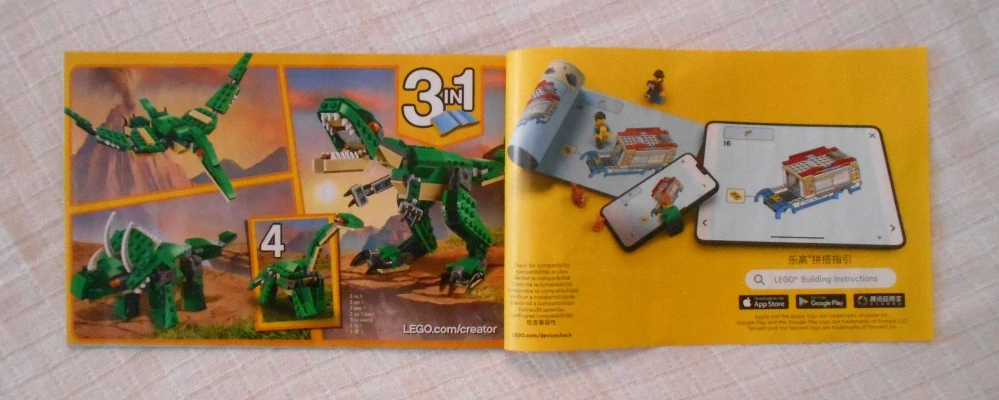 Lego Creator 3v1 31058 Tyranosaurus Rex návod - Lego 2022 / JEN NÁVOD /
