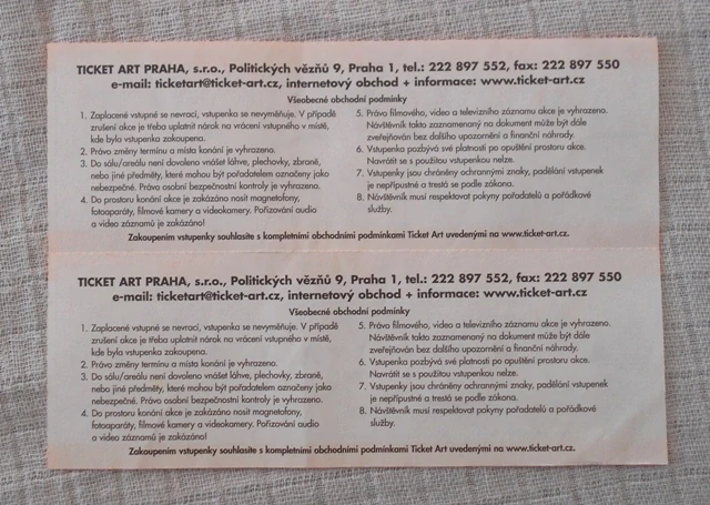 Vstupenka - Divadlo Hybernia 2012 Kapka medu pro Verunku - blok 2 kusy 