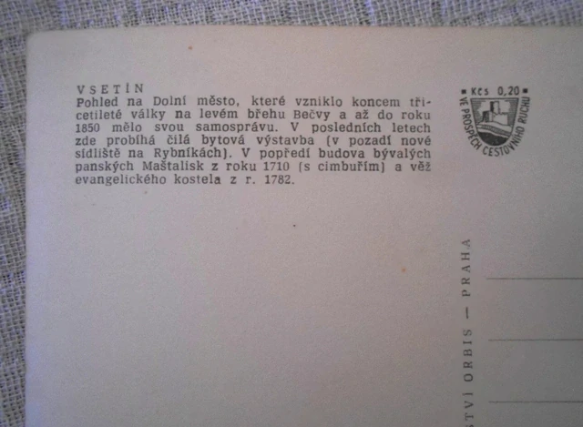 Pohlednice Vsetín Pohled na Dolní město - černobílá nepoužitá