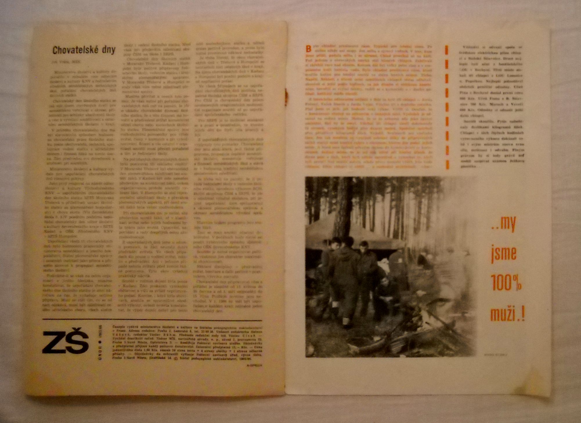 Časopis Zemědělská škola rok 1965 - 66 číslo 6