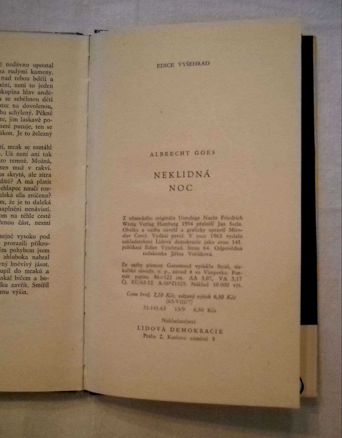 Albrecht Goes - Neklidná noc - 1963