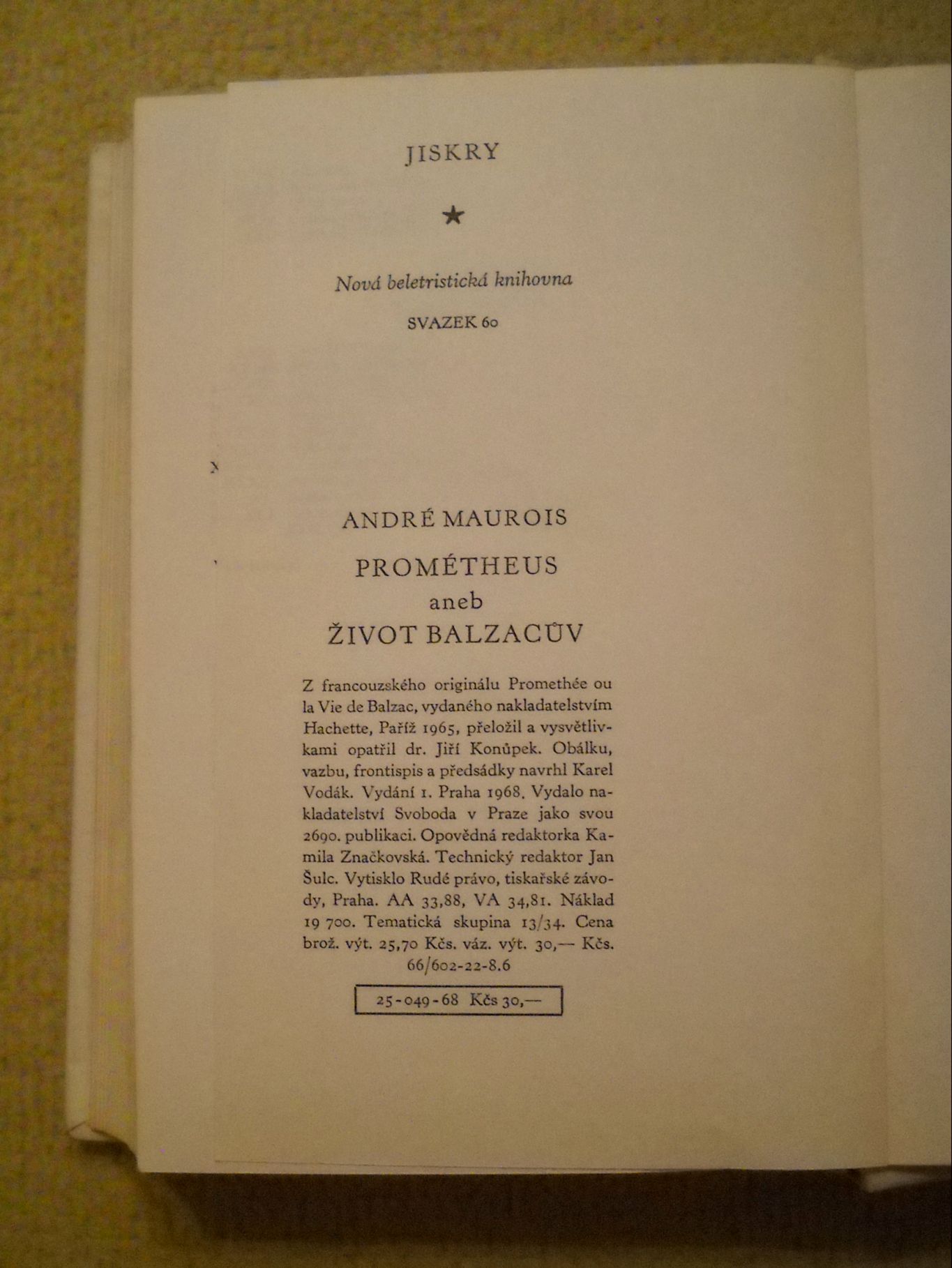 Andre Maurois - Prométheus aneb život Balzacův - 1968