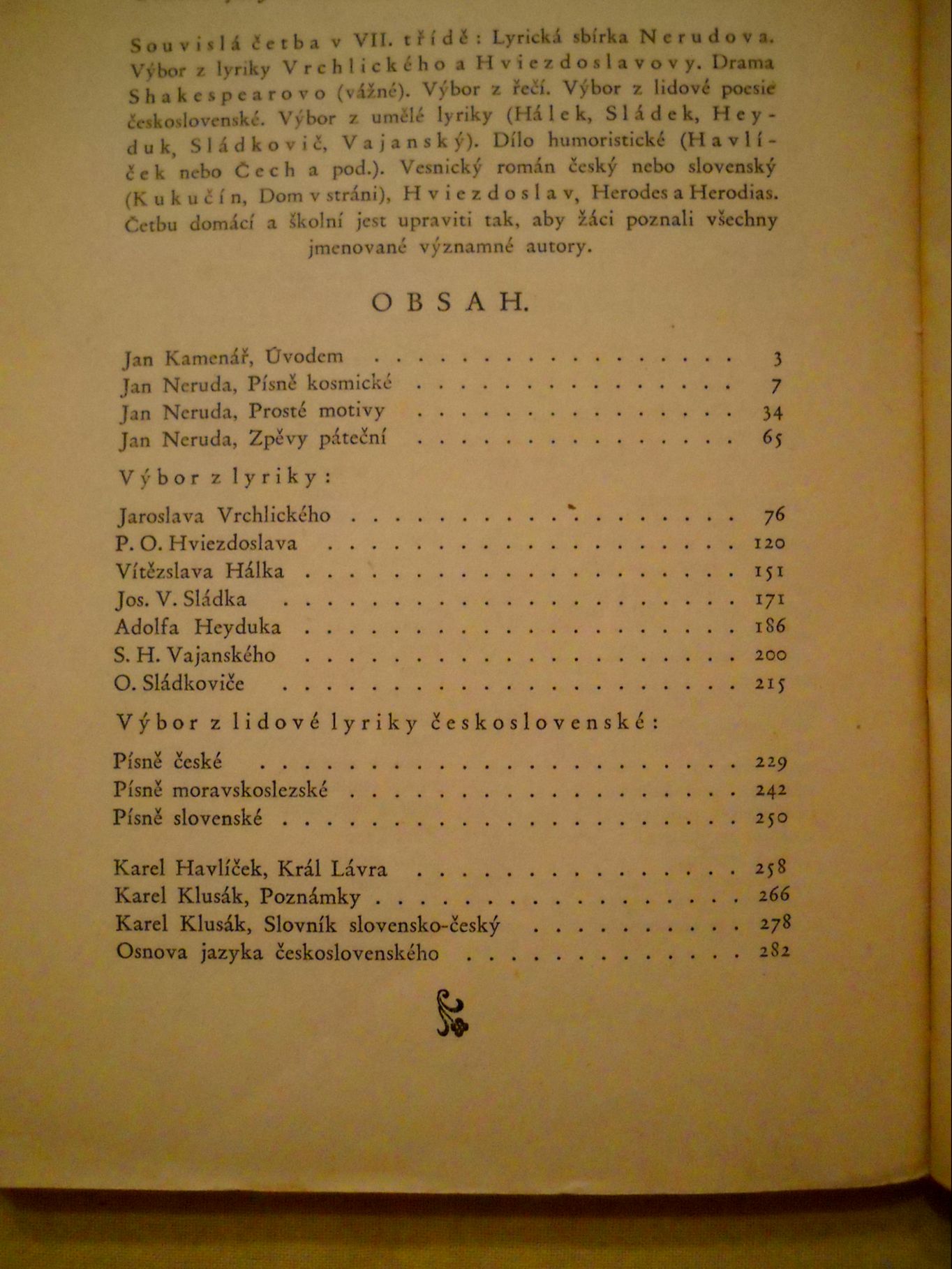 Poetická čítanka pro sedmou třídu středních škol - 1937