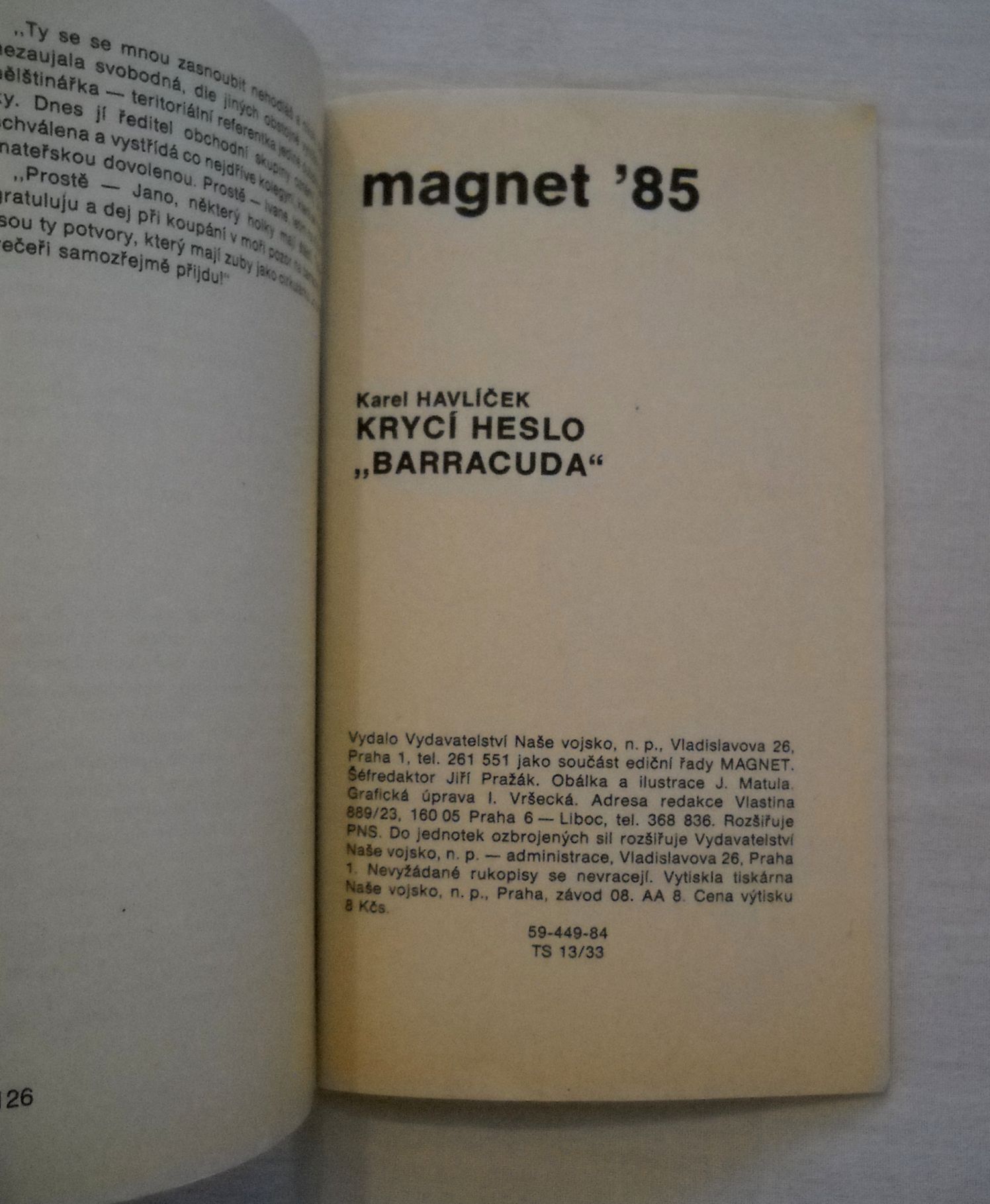 Karel Havlíček - Krycí heslo Barracuda - Magnet 6/85