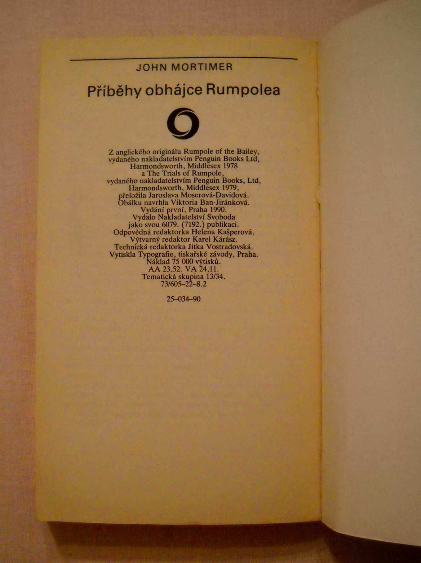 John Mortimer - Příběhy obhájce Rumpolea - Svoboda 1990