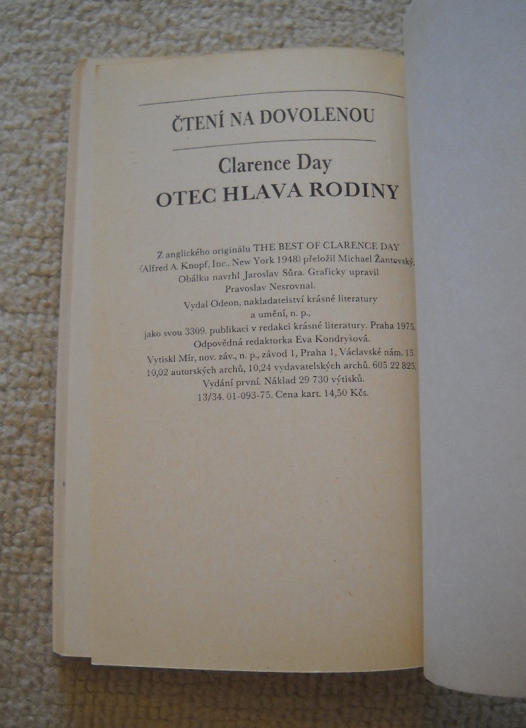 Clarence Day - Otec hlava rodiny - Odeon 1975