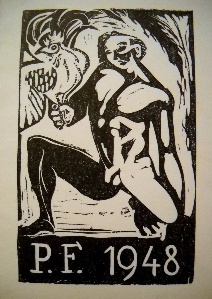 PF 1948 - tisk z rytina - podepsán Oldřich Šimáček