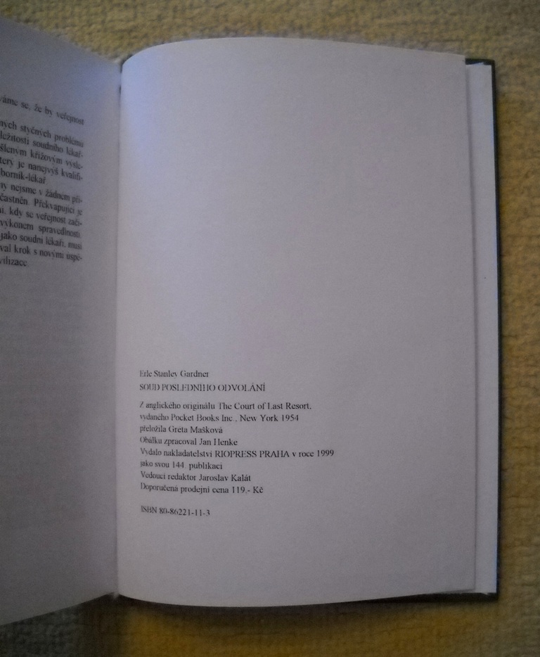 Erle Stanley Gardner - Soud posledního odvolání - 1999