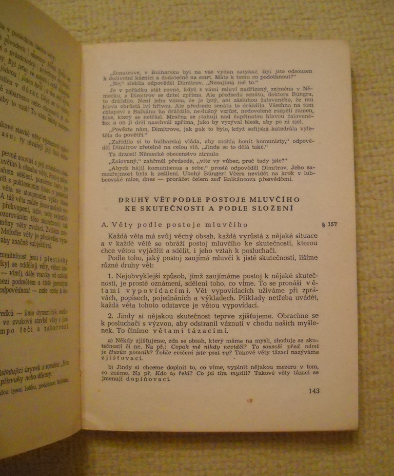 Učebnice jazyka českého pro zdravotnické školy - 1954