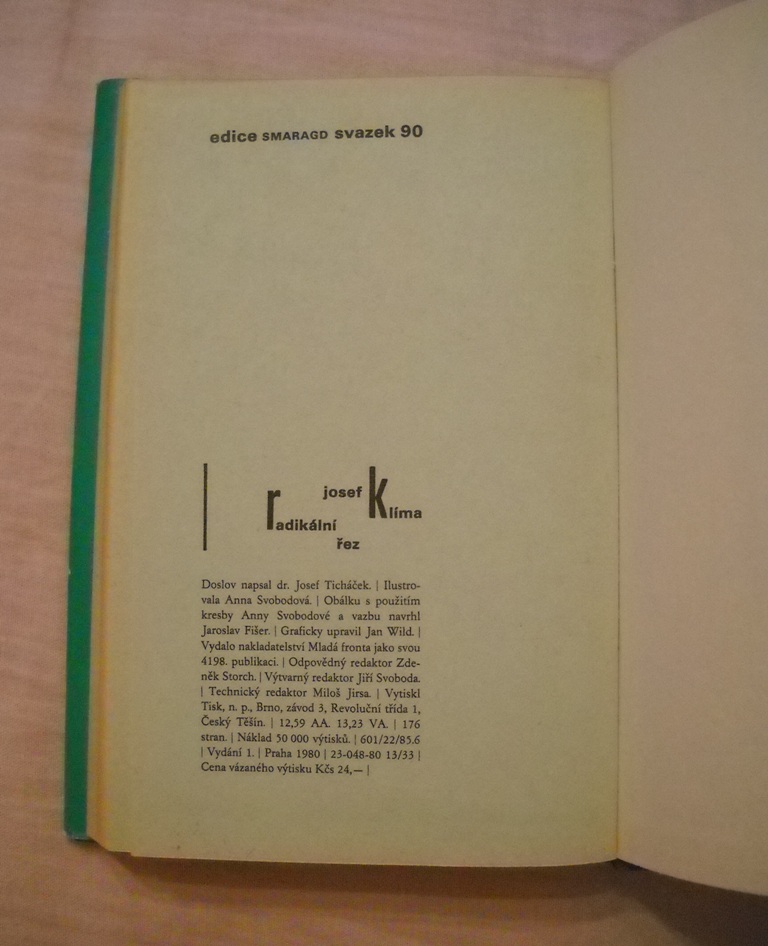 Josef Klíma - Radikální řez - Smaragd 1980